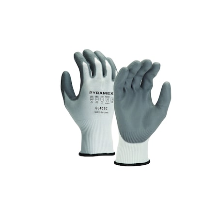 Dipped Polyurethane Gloves 13G HPPE Liner A2 Cut Premium, Size M, 12PK